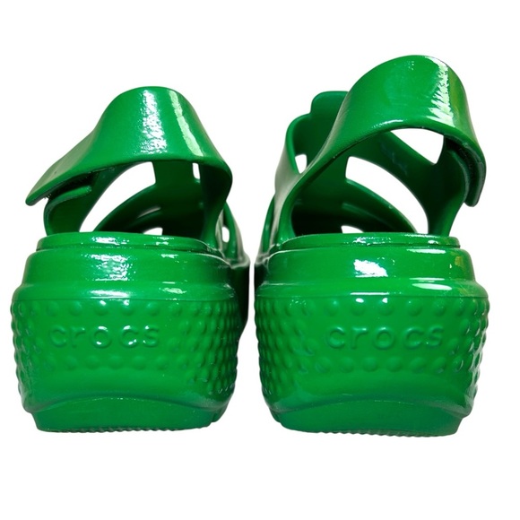 Crocs - Women’s ‘Stomp’ Fisherman High-Shine Platform Sandals - Green Ivy Size 9 - Picture 5 of 16